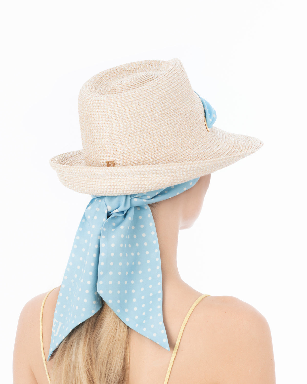 Twilly Classic Cream/Aqua Dot Eric Javits