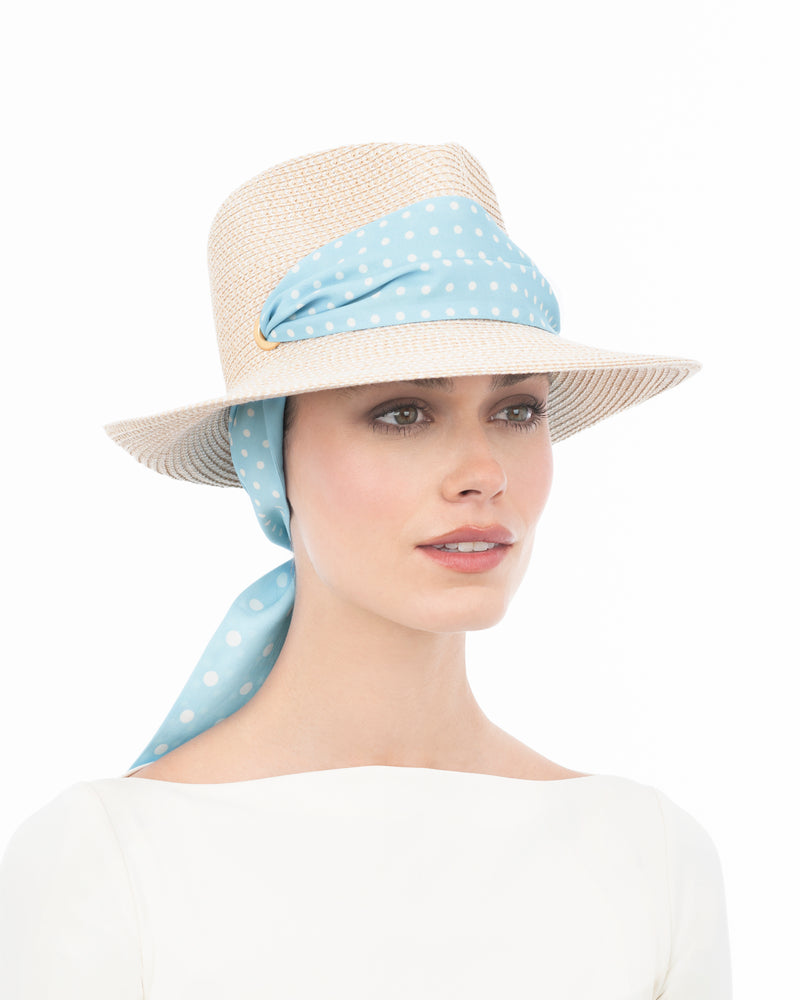 Twilly Classic Cream/Aqua Dot Eric Javits