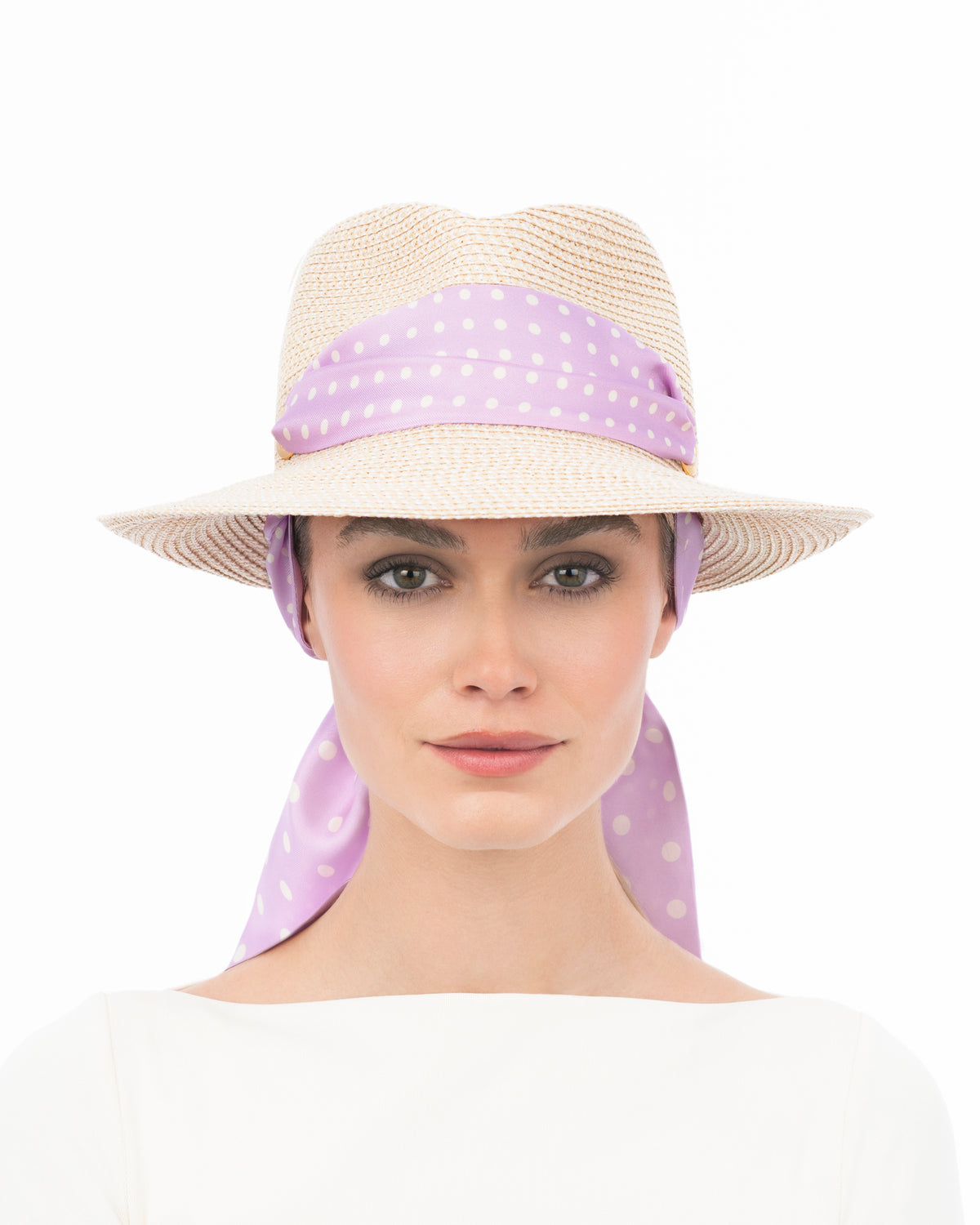 Twilly Classic Cream/Orchid Dot Eric Javits