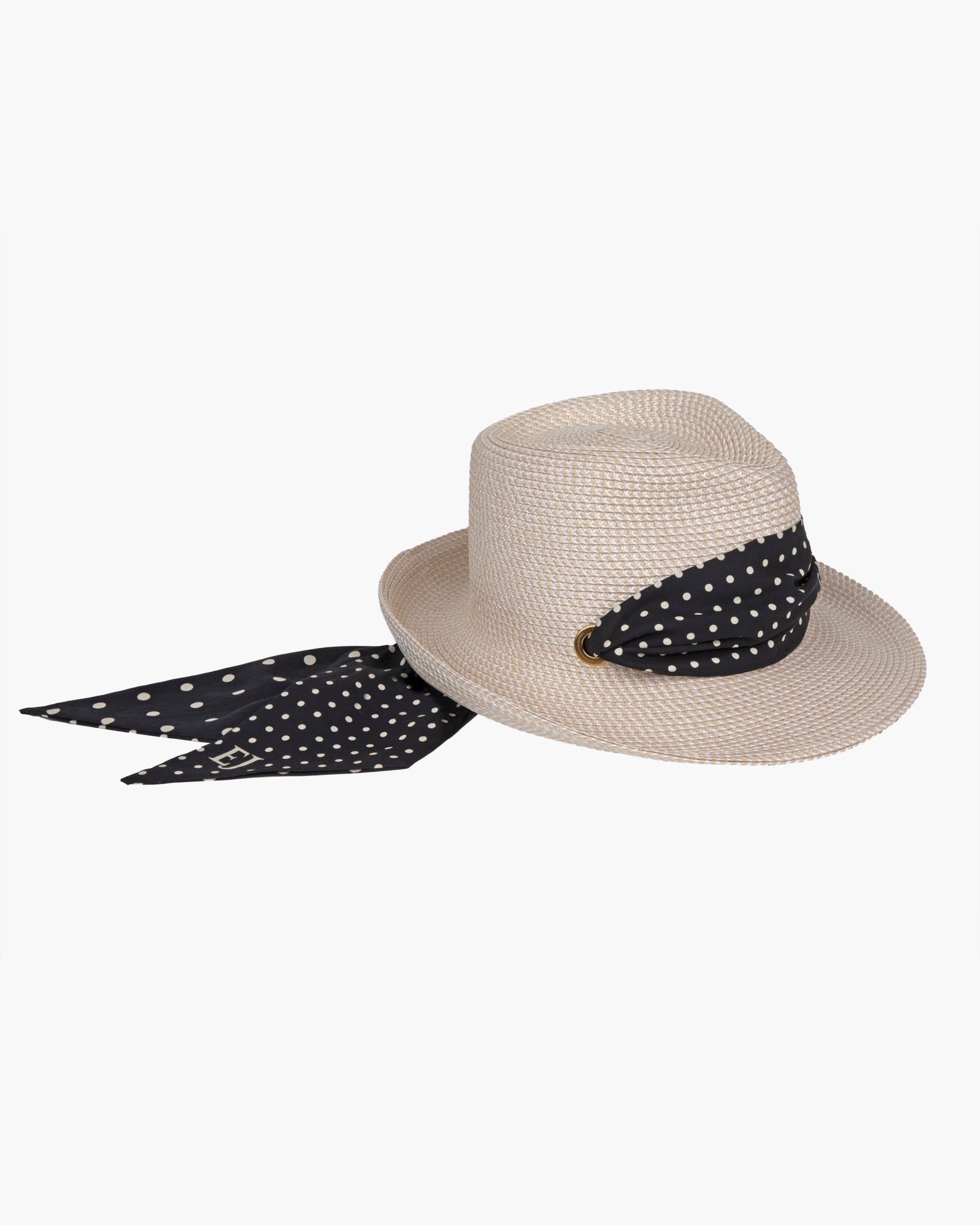Classic Cream Fedora Hat with Black Band Wimdream Women Wide Brim Paper Straw Fedora Hat with Black  main image 2