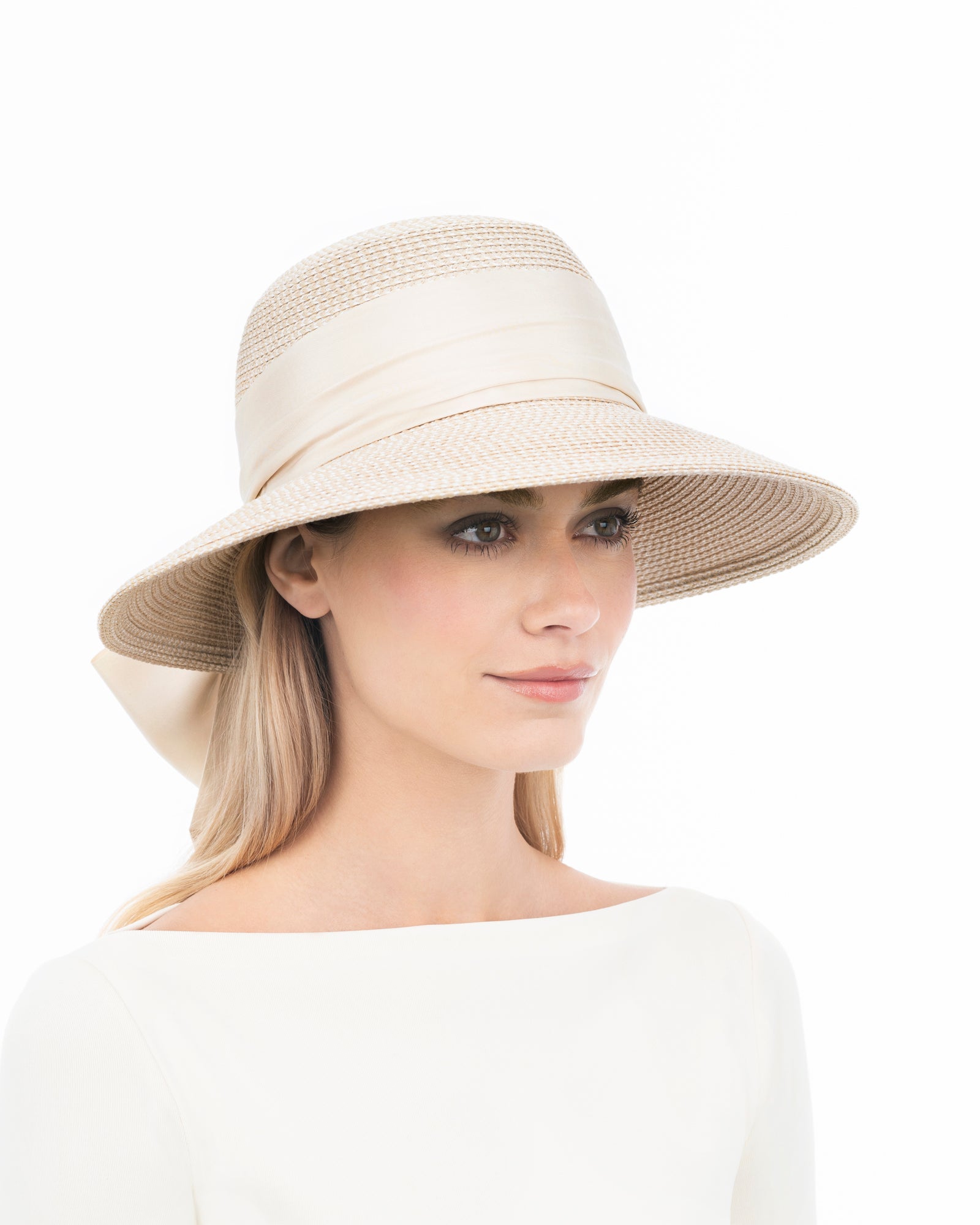 Loulou Sun Hat I Squishee® Straw & Silk Bow | Eric Javits