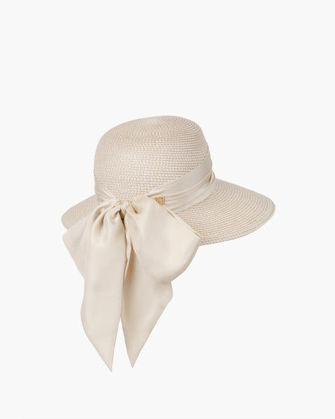 Loulou Sun Hat I Squishee® Straw & Silk Bow | Eric Javits