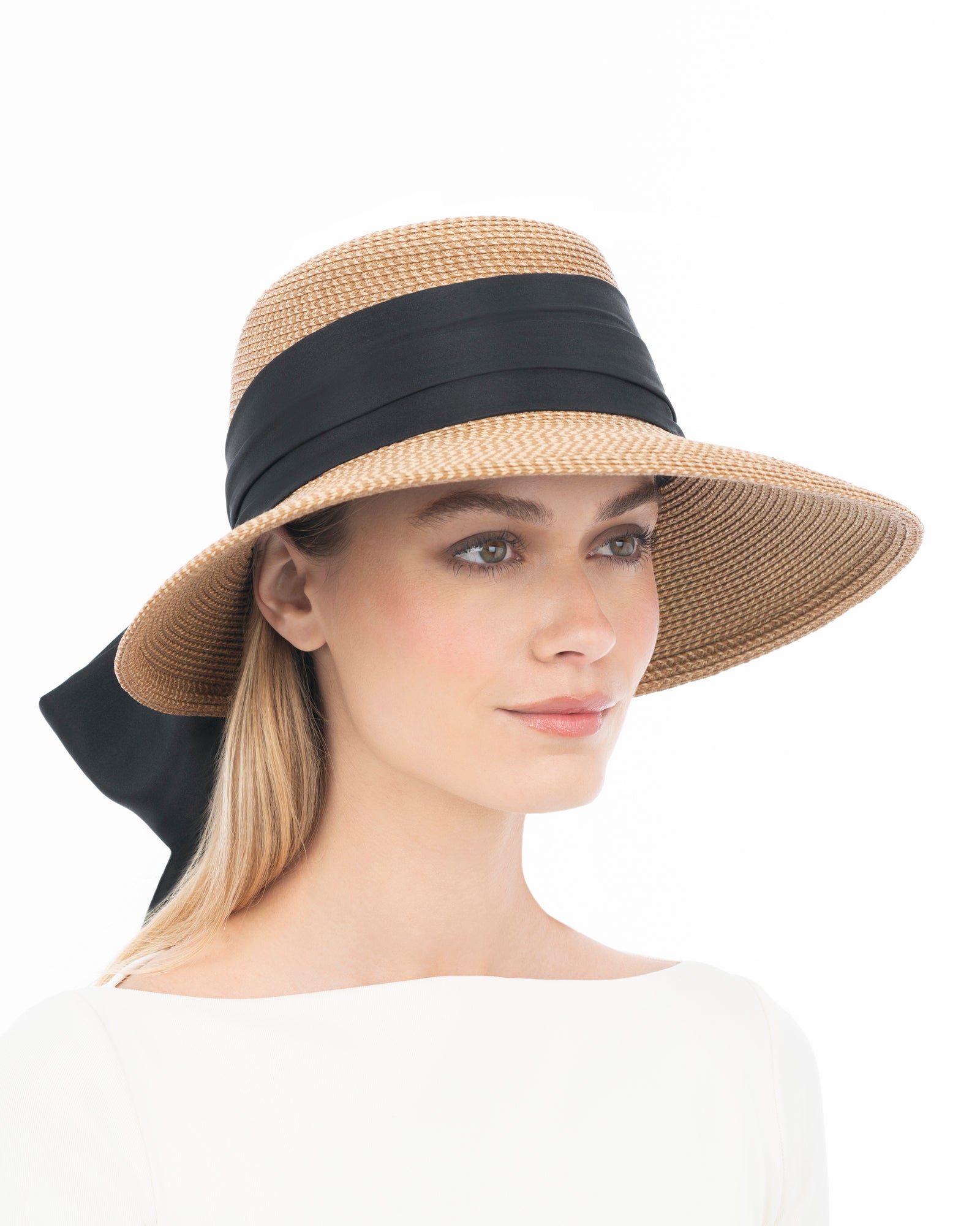 Loulou Sun Hat I Squishee® Straw & Silk Bow | Eric Javits