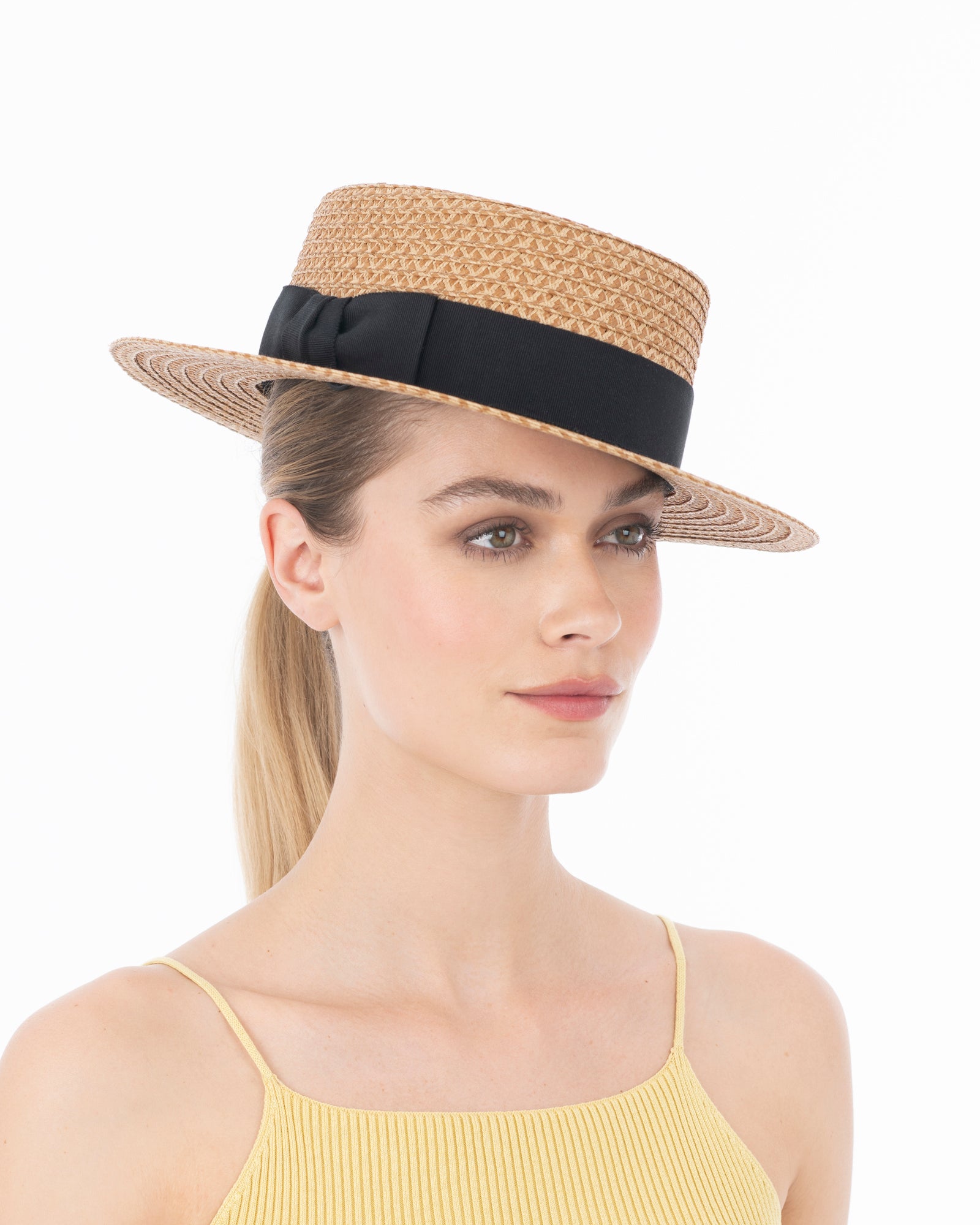 Boater Peanut/White Eric Javits