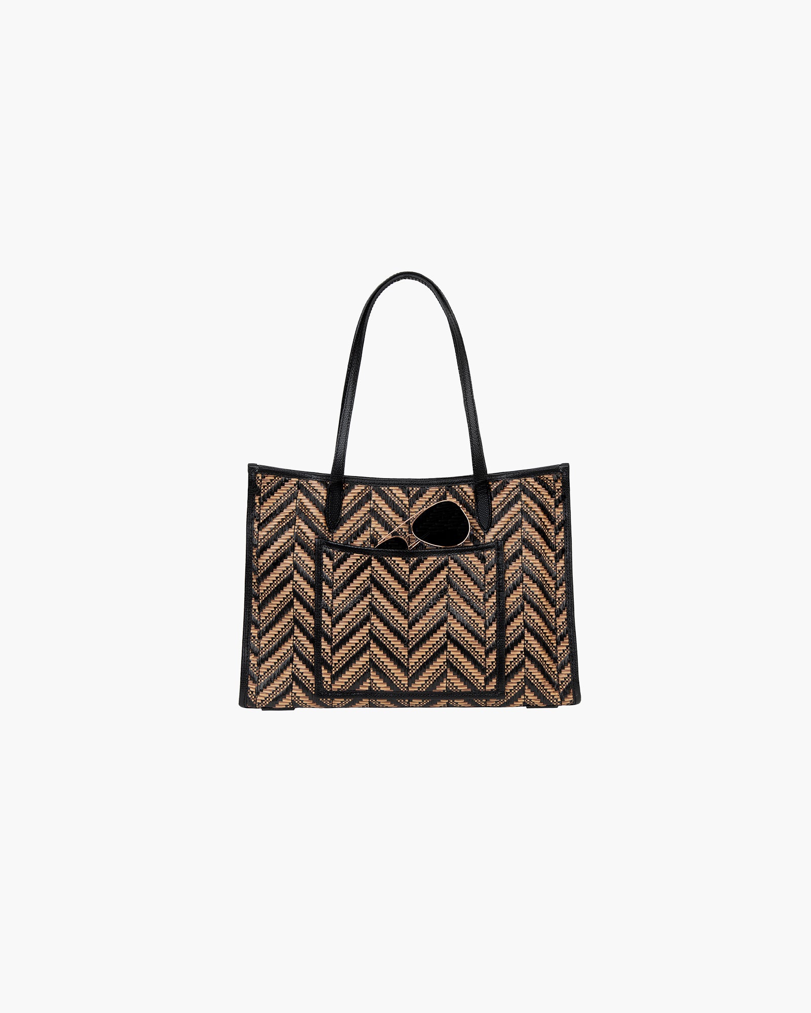Palmoway Tote Bag I Raffia with Leather Trim | Eric Javits
