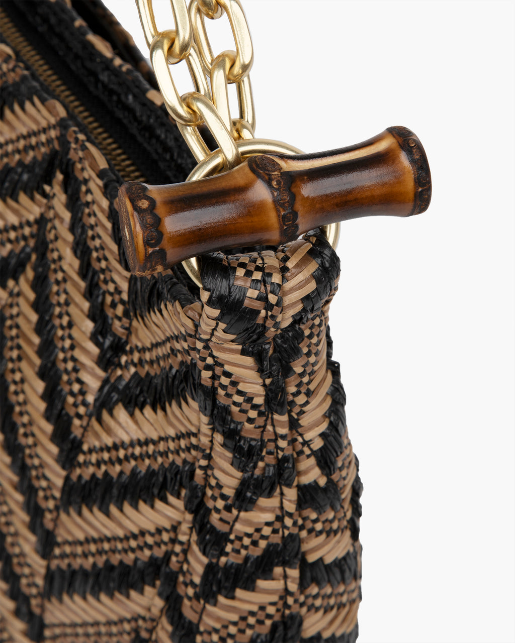 Chain Pouch Raffia Black Mix Eric Javits