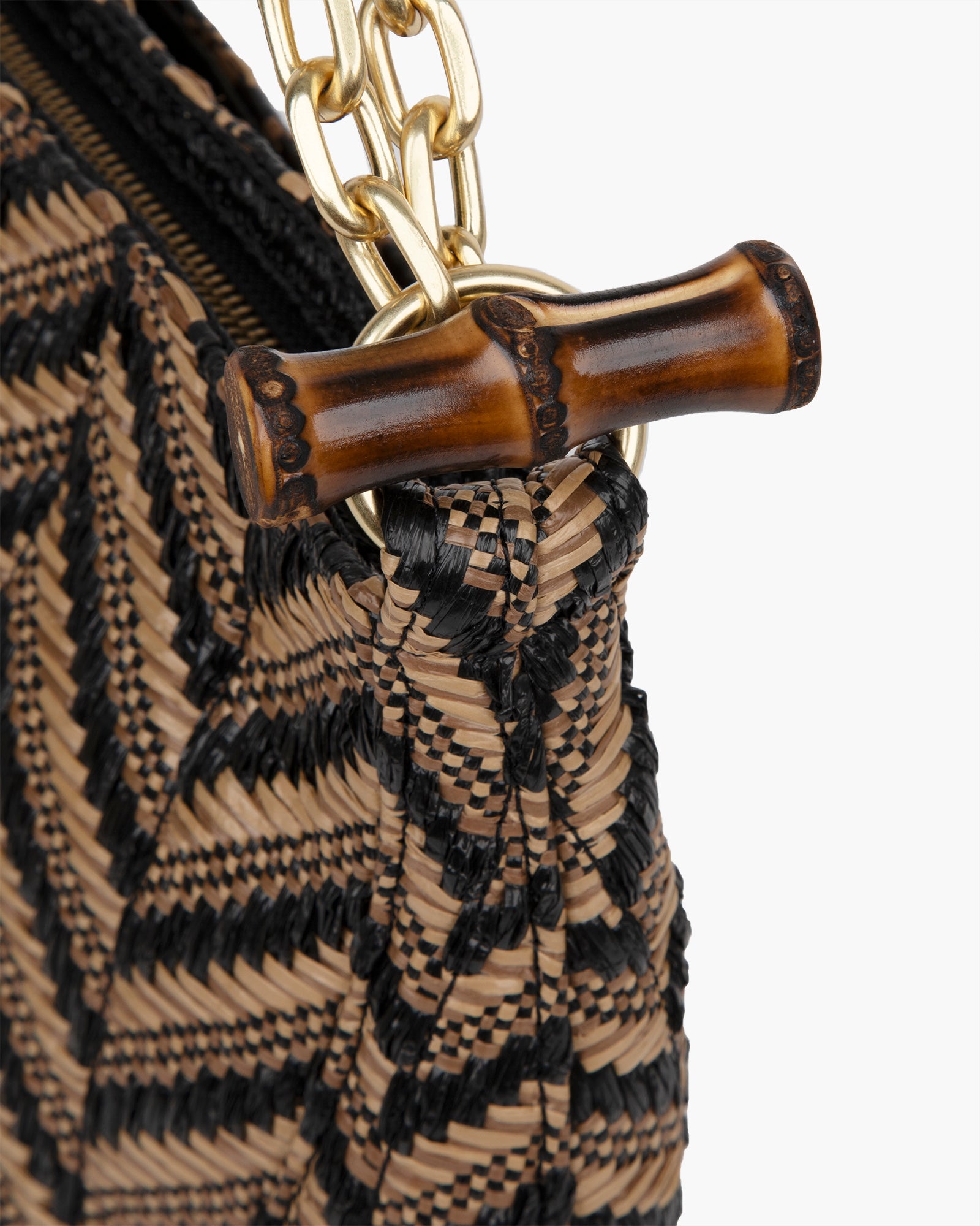 Chain Pouch Raffia Black Mix Eric Javits