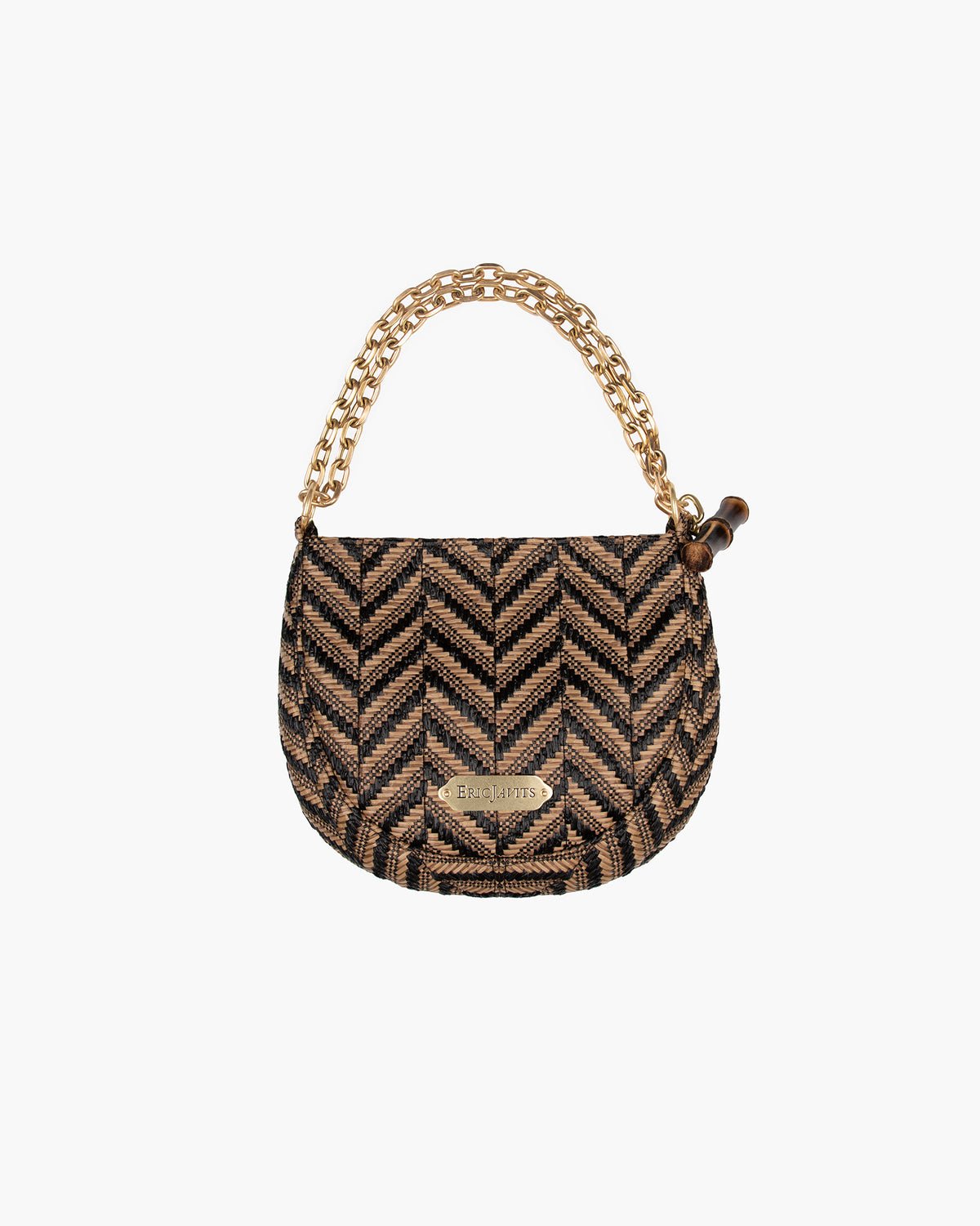 Chain Pouch Raffia Black Mix Eric Javits