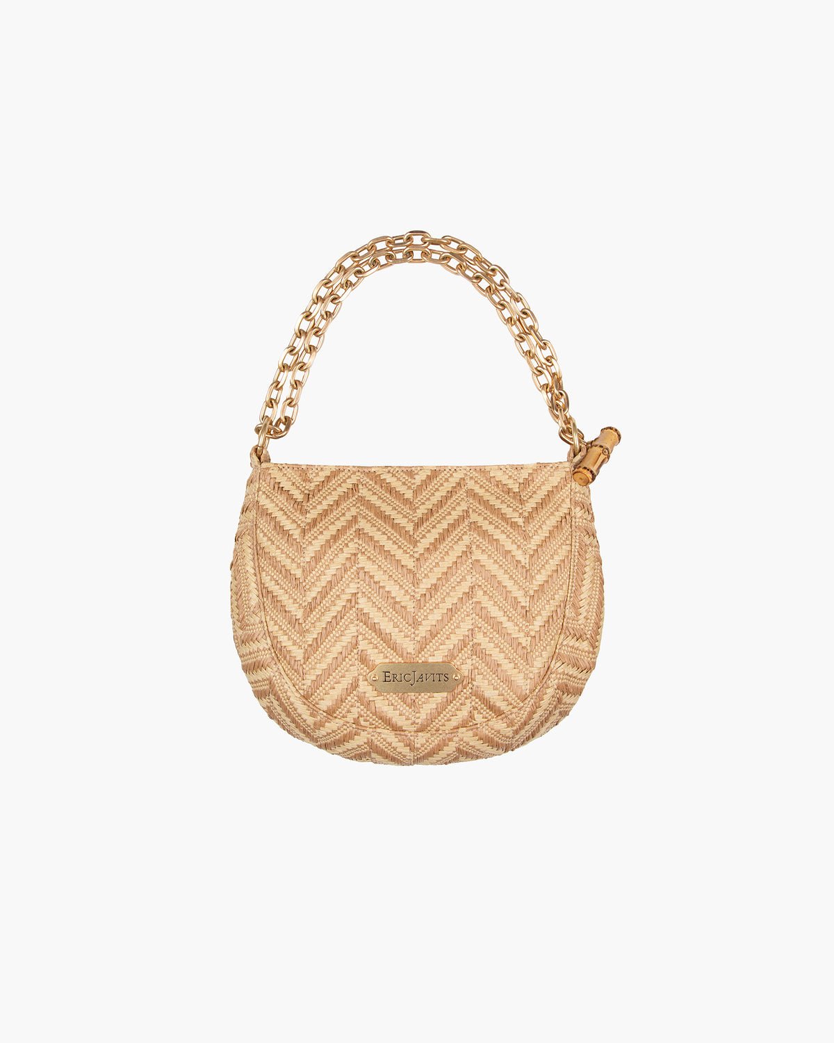 Chain Pouch Raffia Peanut Eric Javits
