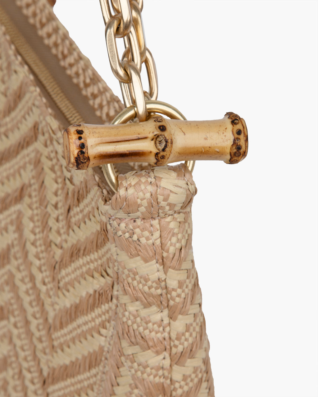 Chain Pouch Raffia Peanut Eric Javits