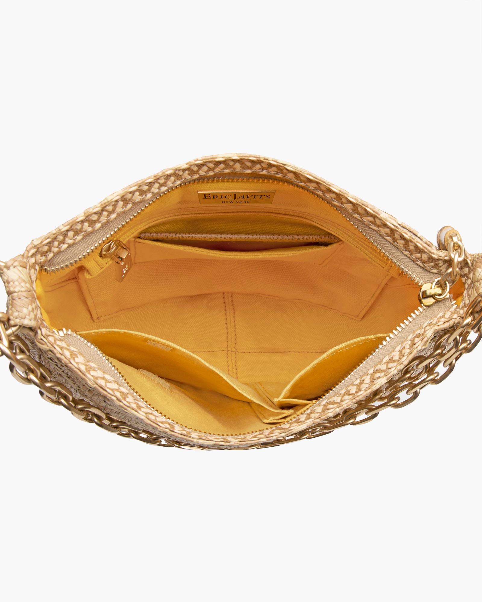 Chain Pouch Raffia Peanut Eric Javits