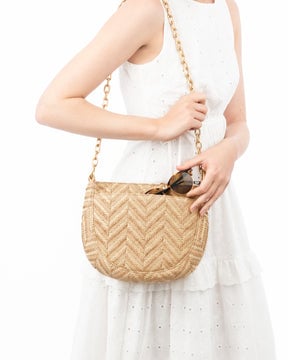 Chain Pouch Raffia Peanut Eric Javits