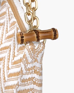 Chain Pouch Raffia White Mix Eric Javits