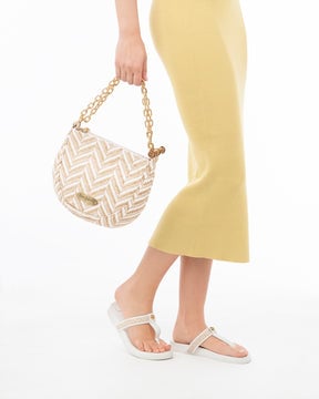 Chain Pouch Raffia White Mix Eric Javits