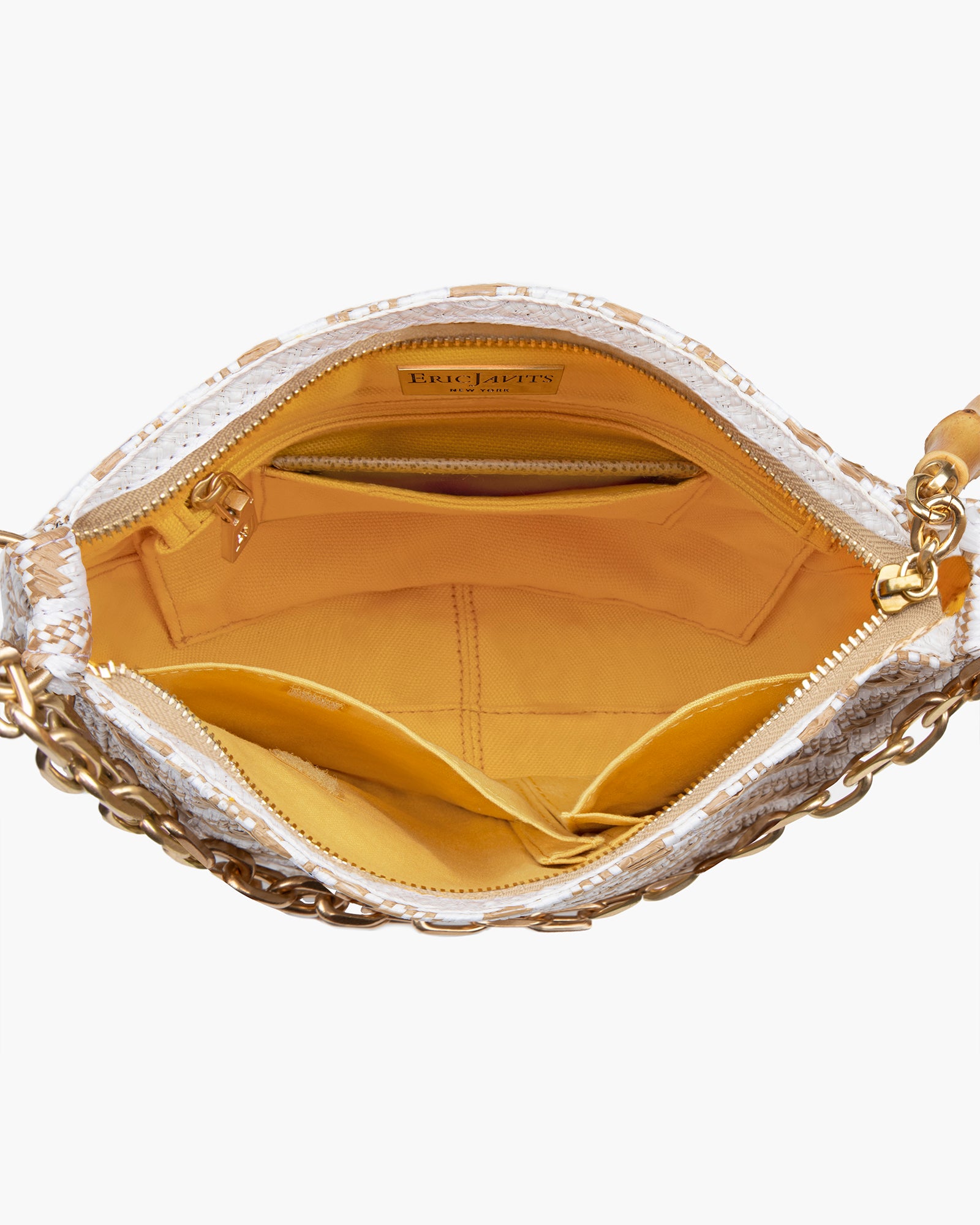 Chain Pouch Raffia White Mix Eric Javits