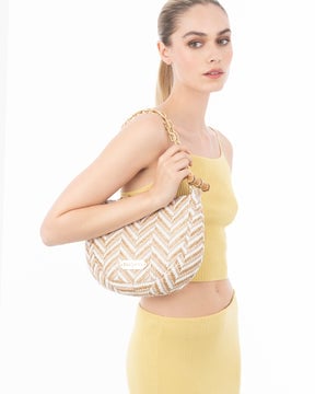 Chain Pouch Raffia White Mix Eric Javits
