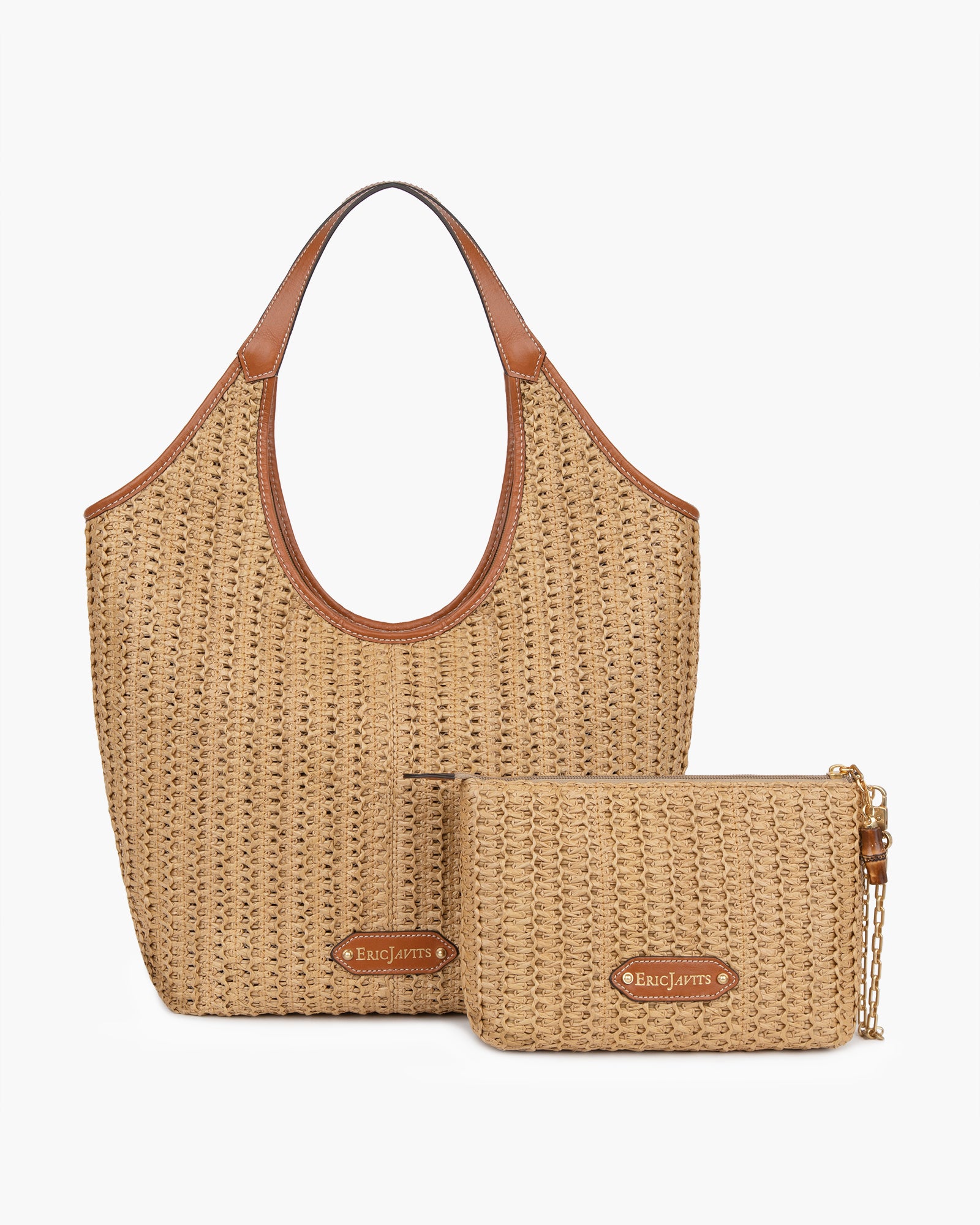 Mykonos Bag I Crochet Raffia Hobo with Storage | Eric Javits