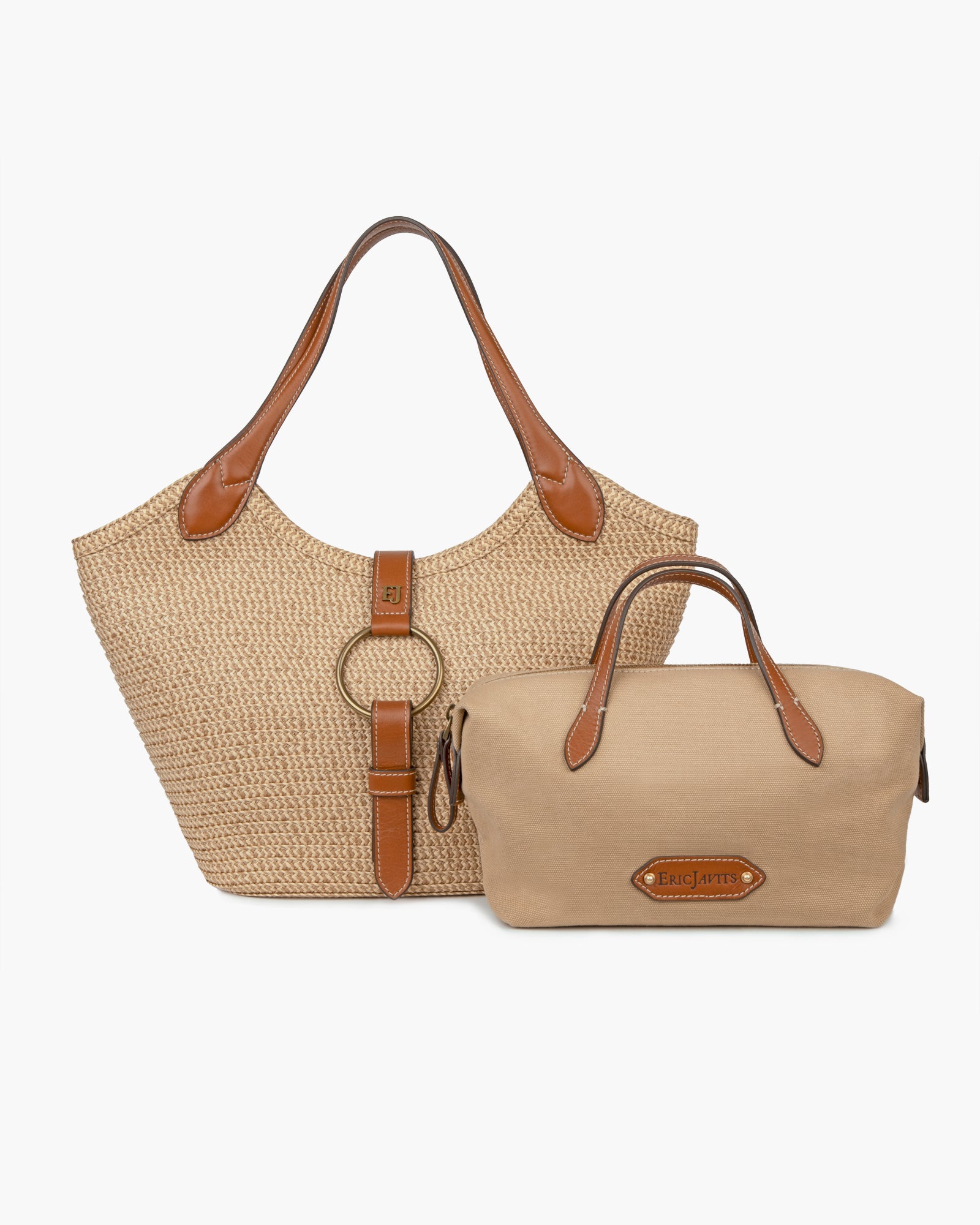 Trek Tote I Straw Tote Bag with Snap-Out | Eric Javits