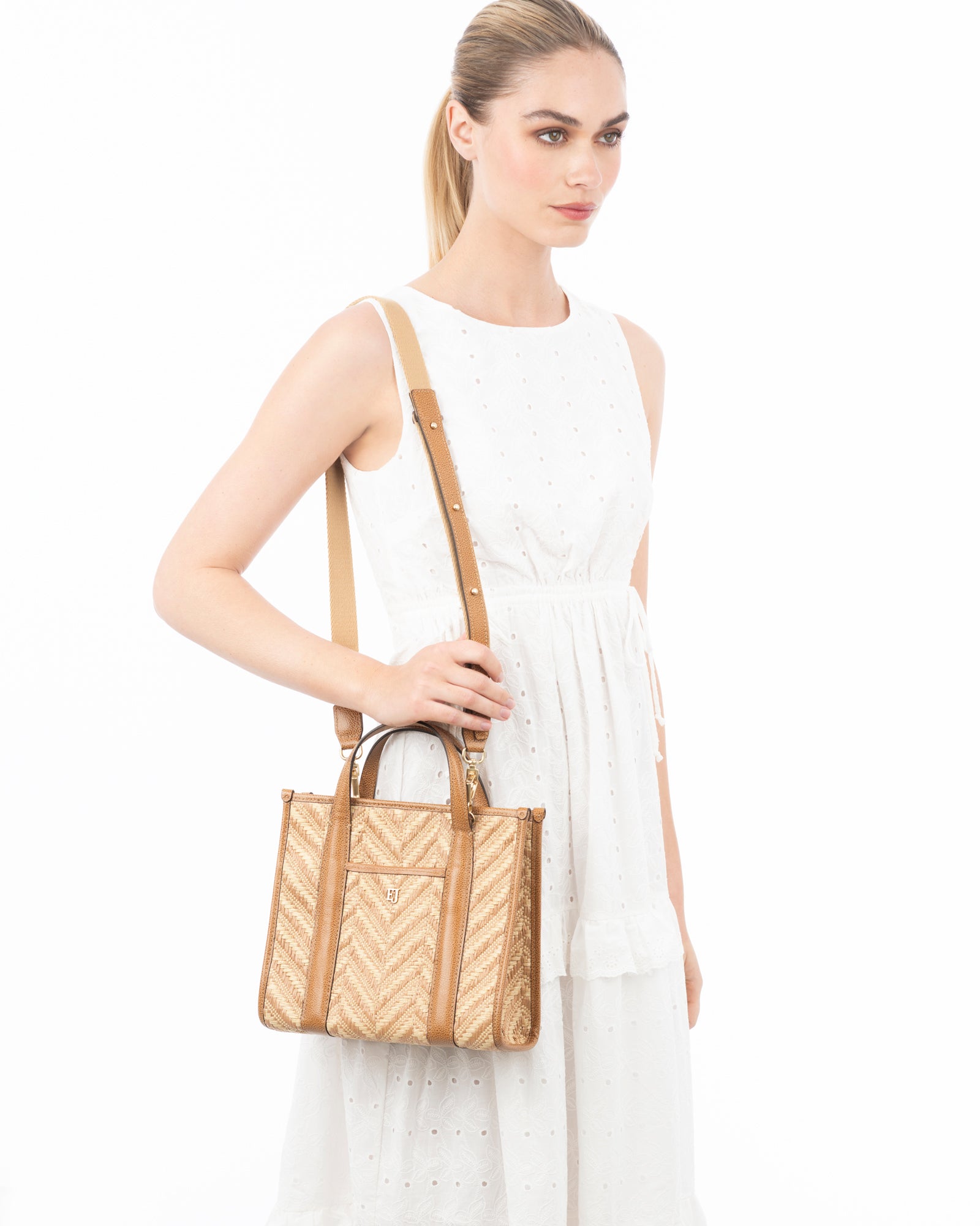 Toto Raffia I Handbag with Leather Framing | Eric Javits