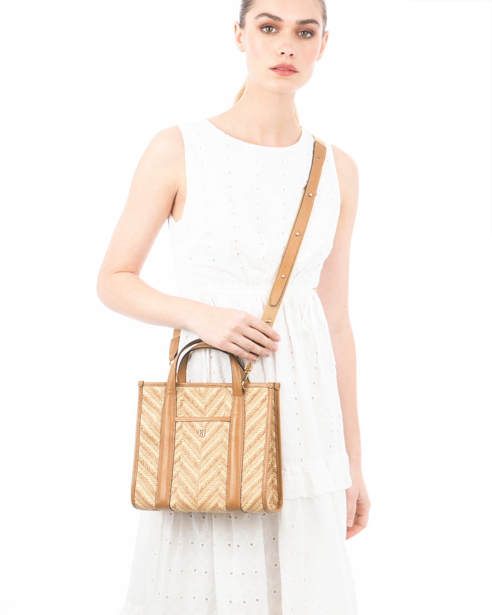 Toto Raffia I Handbag with Leather Framing | Eric Javits