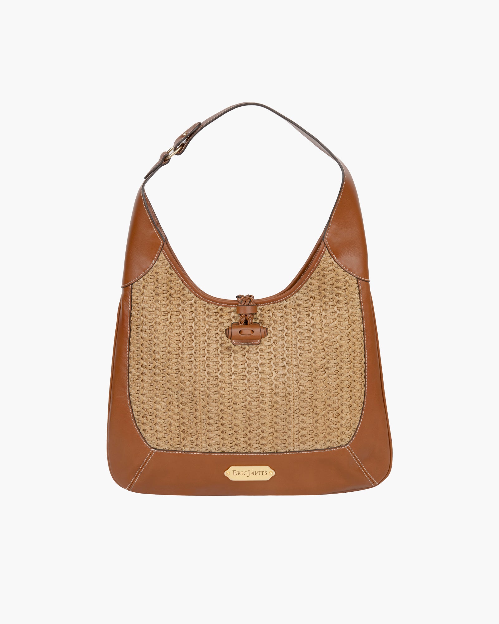 Lexie Hobo Bag I Crochet Raffia & Napa Leather | Eric Javits