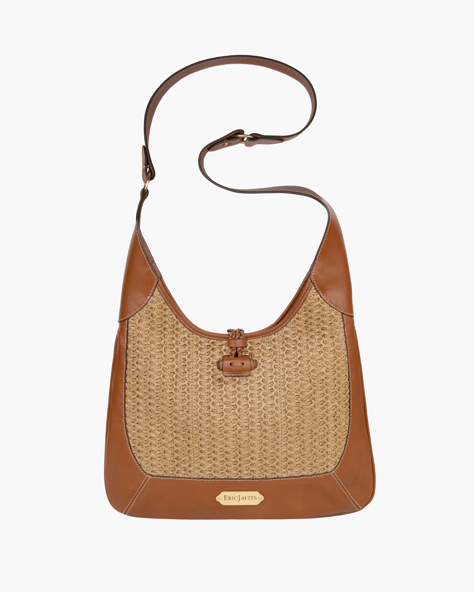 Lexie Hobo Bag I Crochet Raffia & Napa Leather | Eric Javits