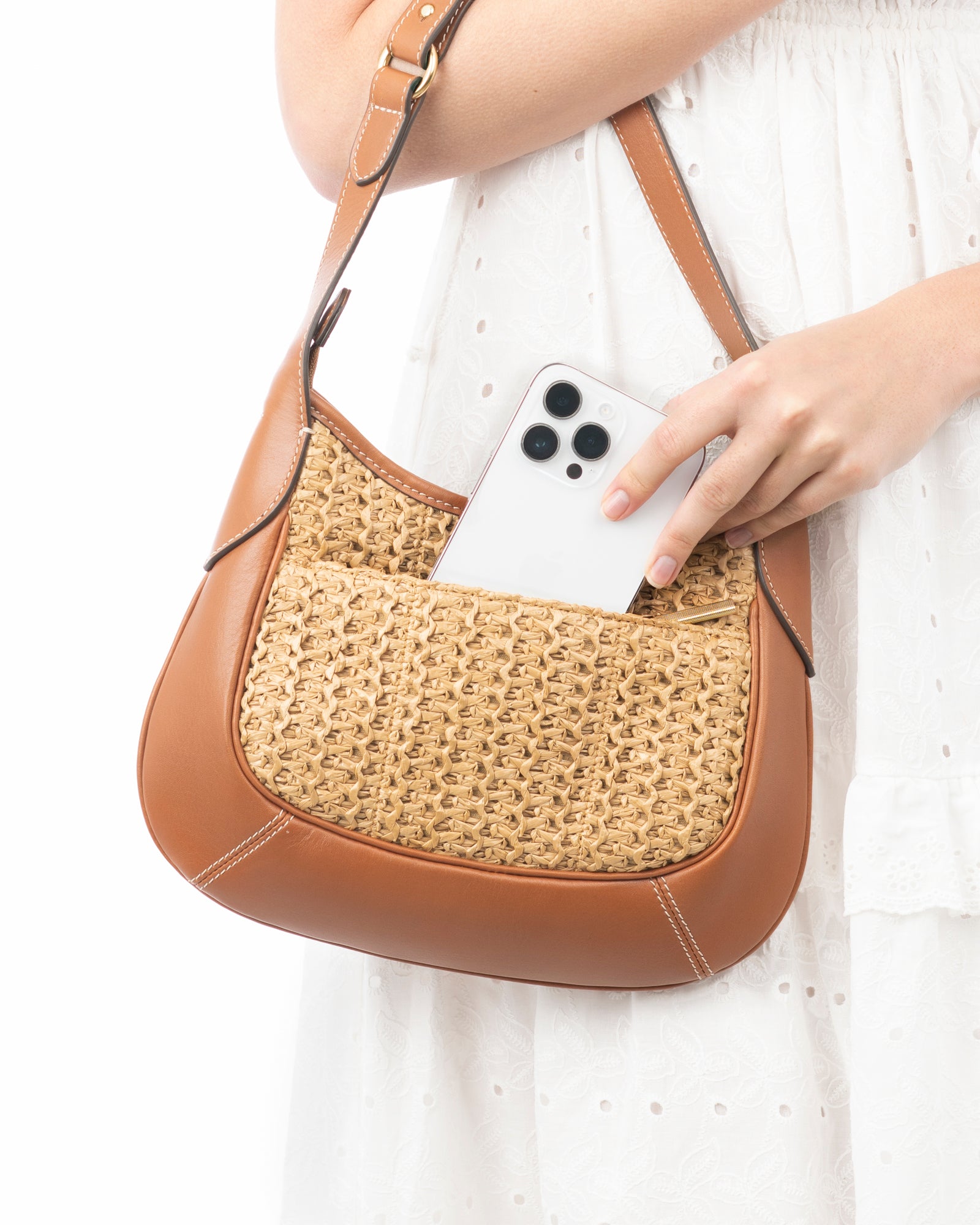 Lil Isle Hobo I Raffia Bag with Smart Storage | Eric Javits
