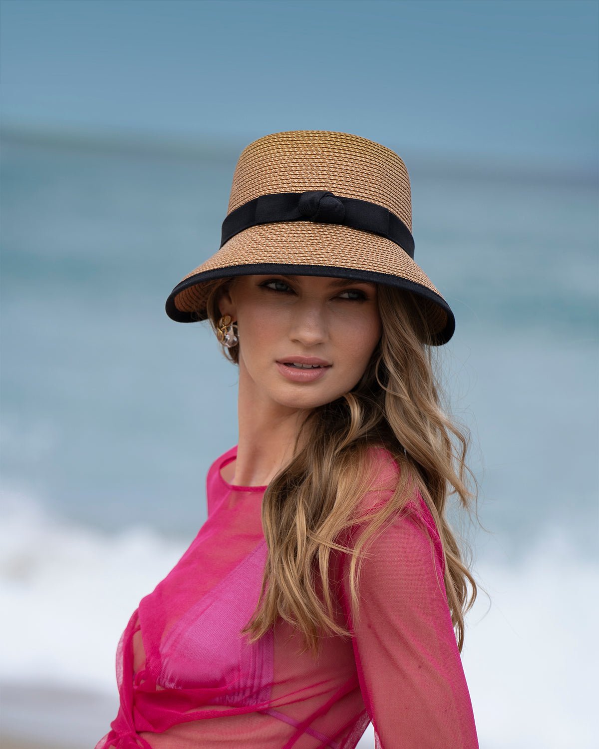 Pamie Visor Natural/Black Eric Javits