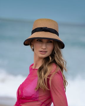 Pamie Visor Natural/Black Eric Javits
