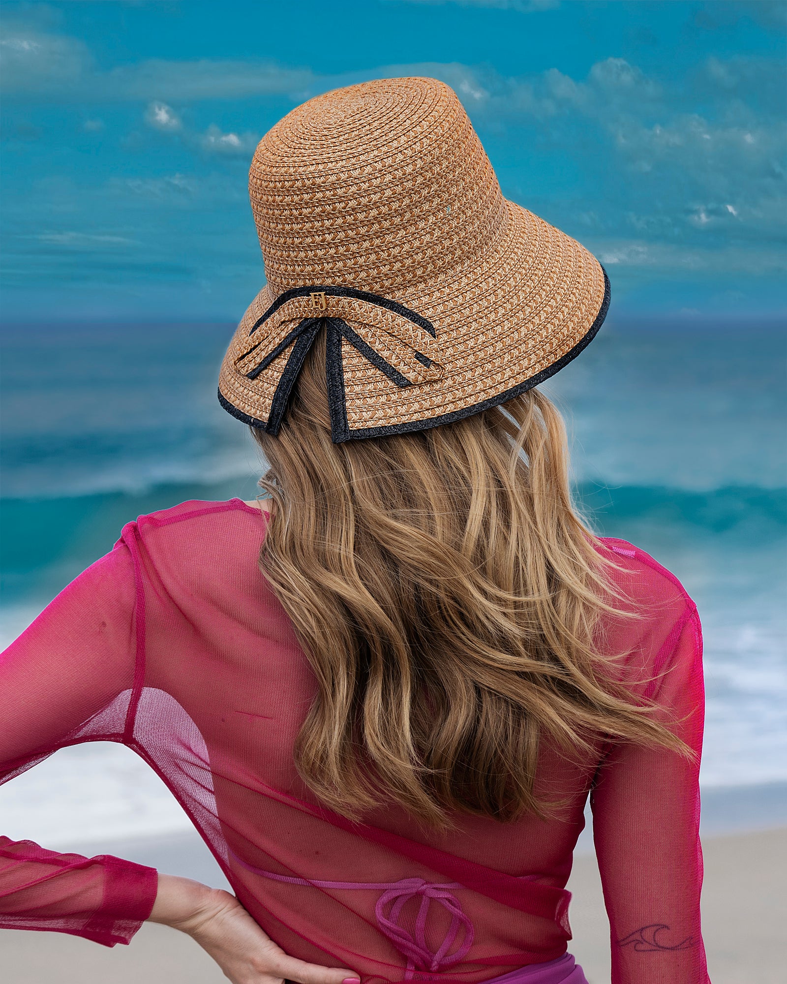 Roxanne Hat I Raffia Cloche with Sun | Eric Javits Roxanne Hat I Raffia Cloche with Sun | Eric Javits