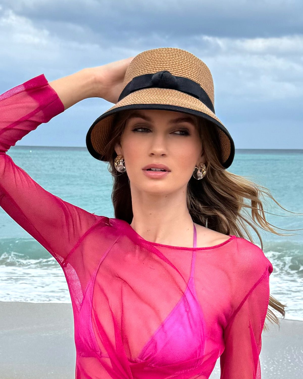Pamie Visor Natural/Black Eric Javits