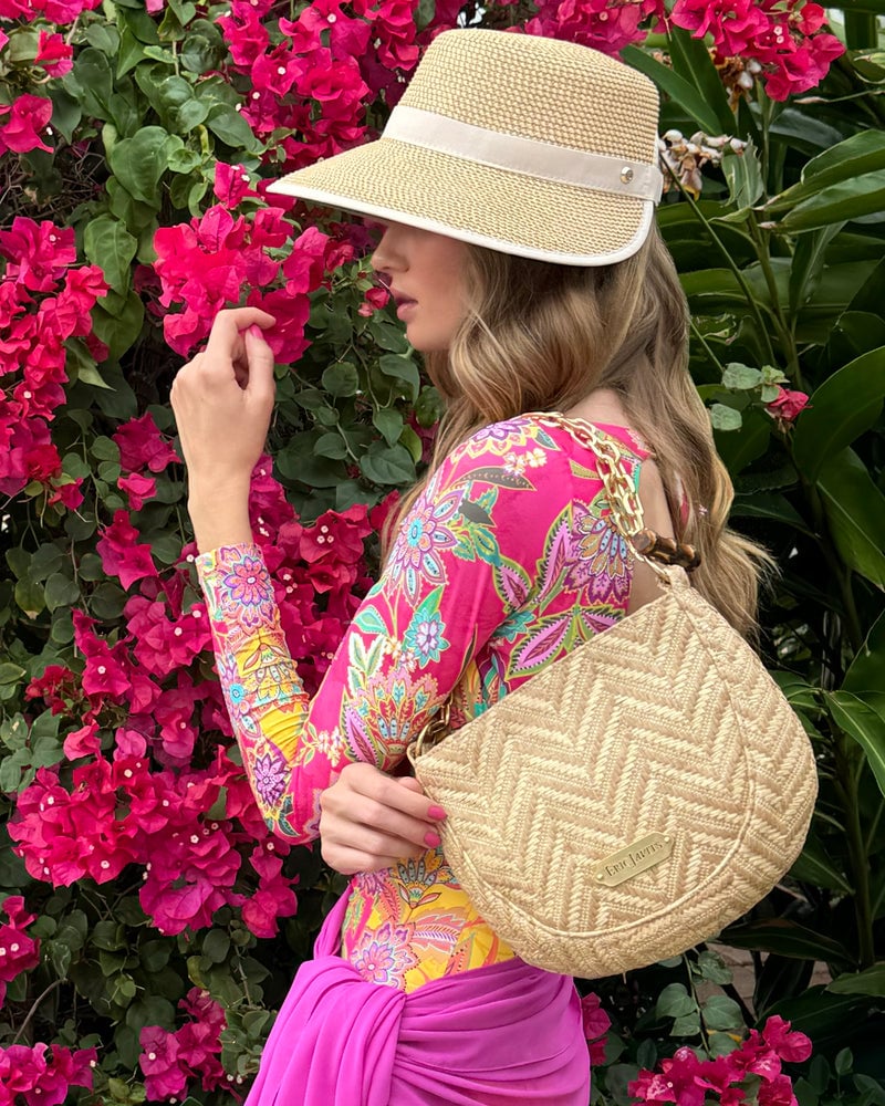 Chain Pouch Raffia Peanut Eric Javits