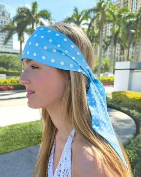 Twilly Scarf Aqua Dot Eric Javits