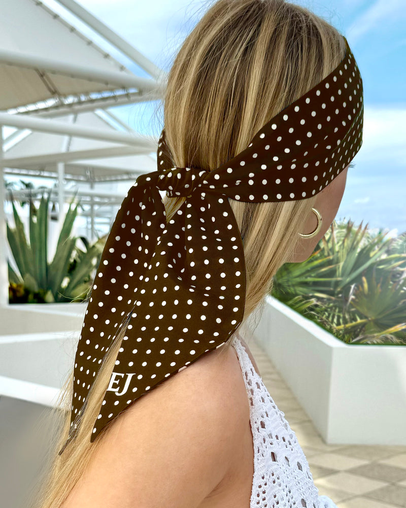 Twilly Scarf Chocolate Dot Eric Javit