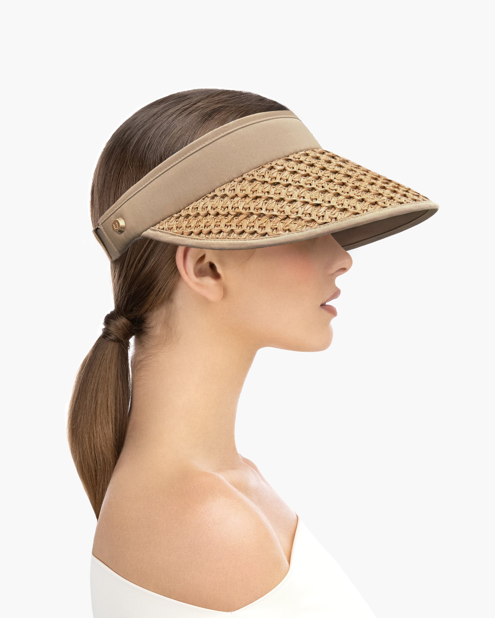 ERIC JAVITS　帽子　麦わらサンバイザー Kokomo Visor I UPF 50+ Raffia Sun Visor | Eric Javits