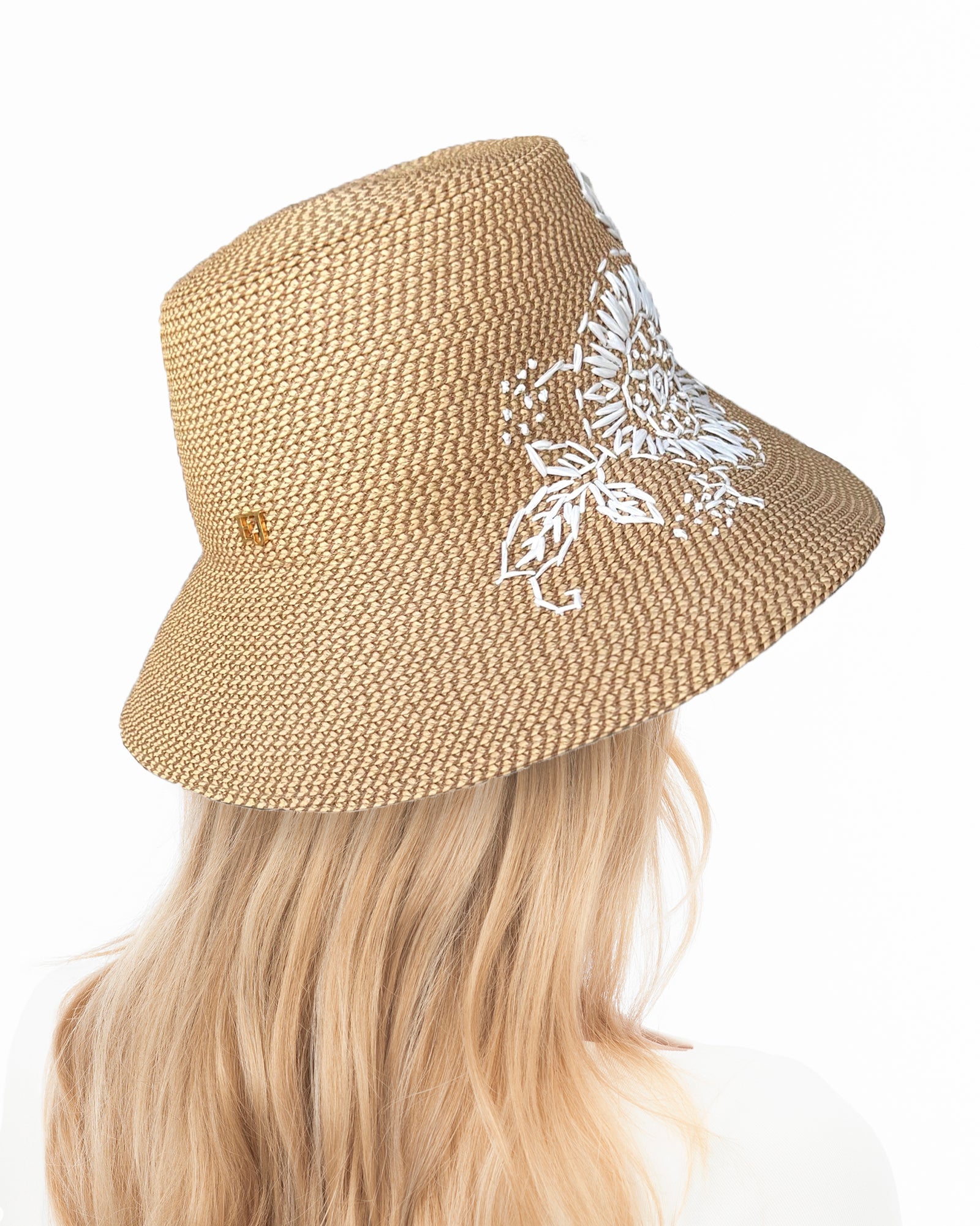 Toulon I Raffia Floral Bucket Hat UV | Eric Javits