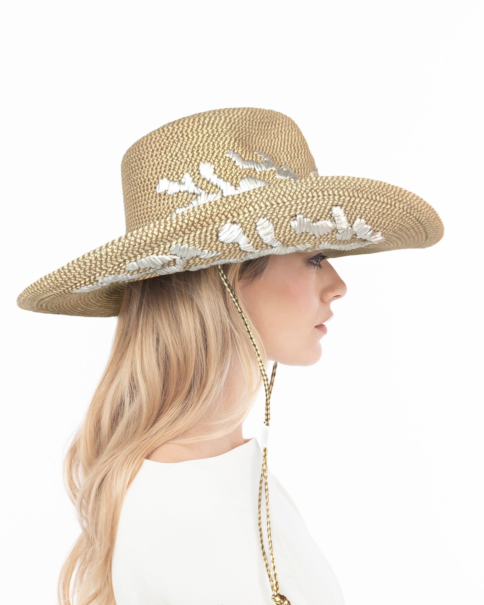 Coral Corral I Raffia Sun Hat with UPF 50+ | Eric Javits