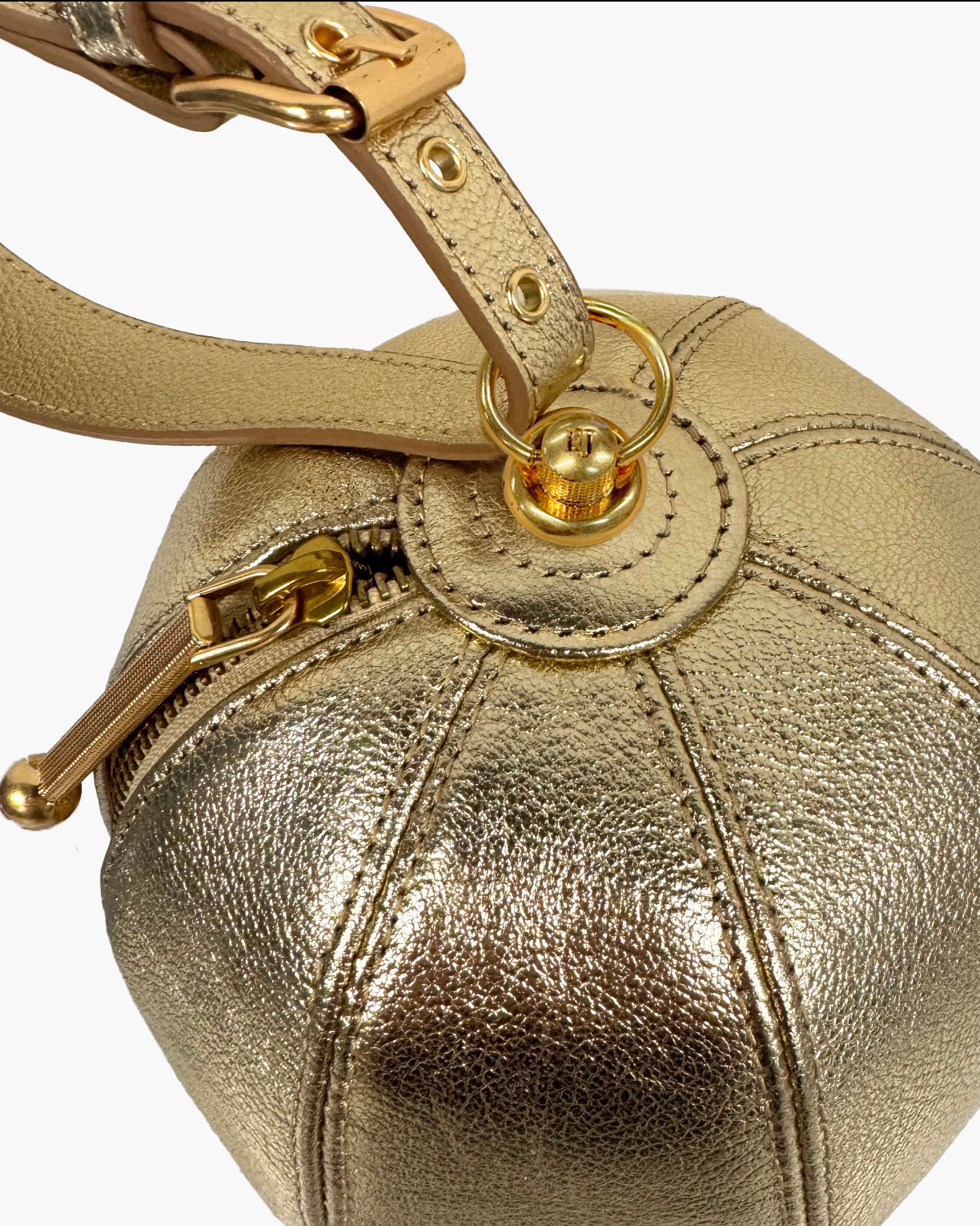 Leather Globe Gold Eric Javits
