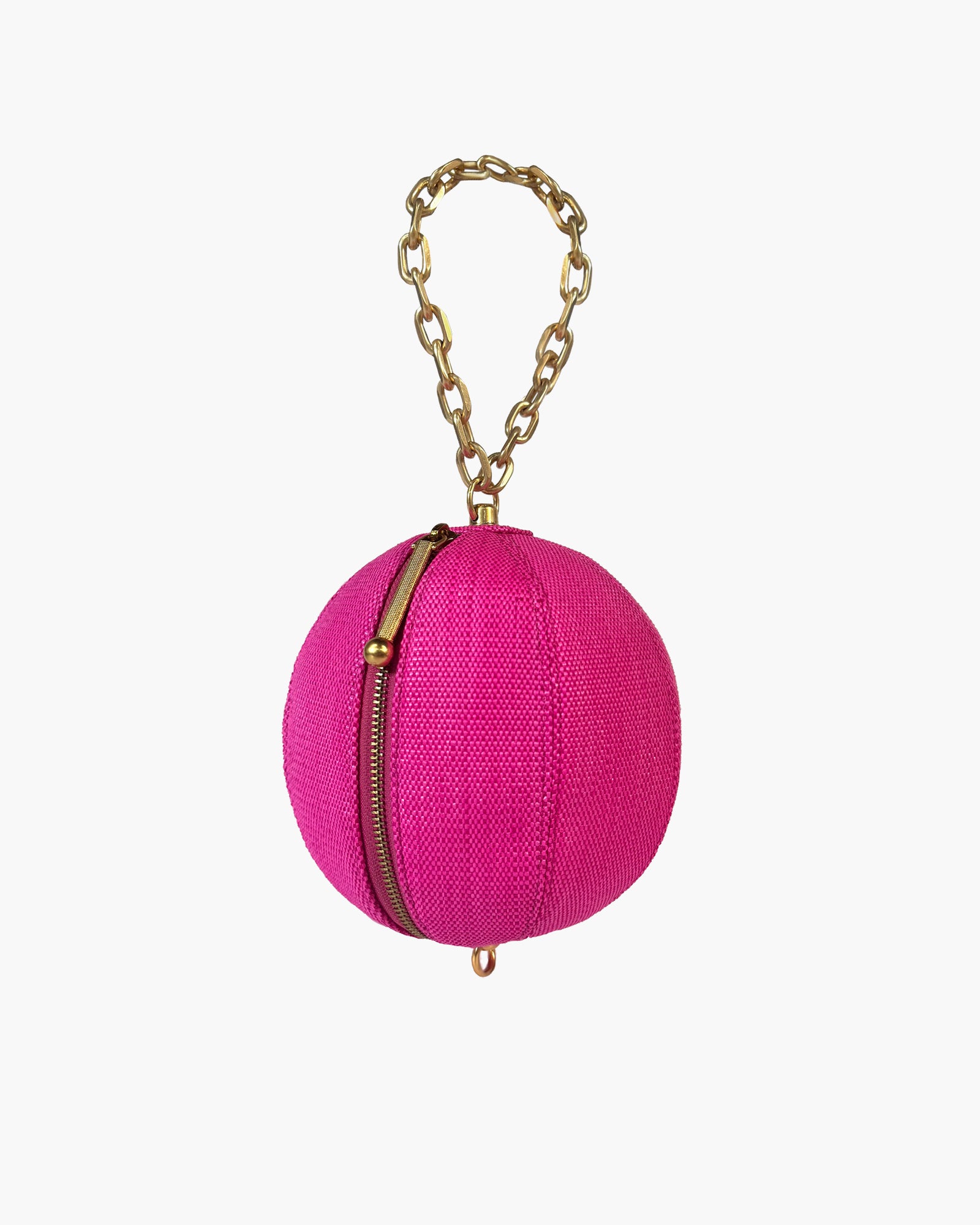 Globe Raffia Wristlet with Gold Chain | Eric Javits