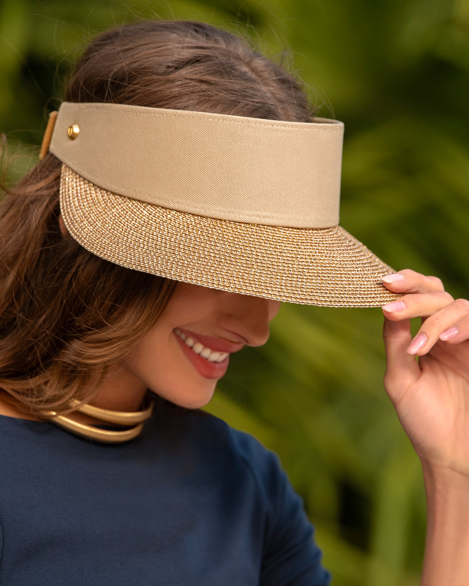 Eric Javits Ss26 lifestyle 13101 champ gold sand