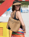 SQUISHEE® BARDOT STRAW TOTE Natural/Black Eric Javits