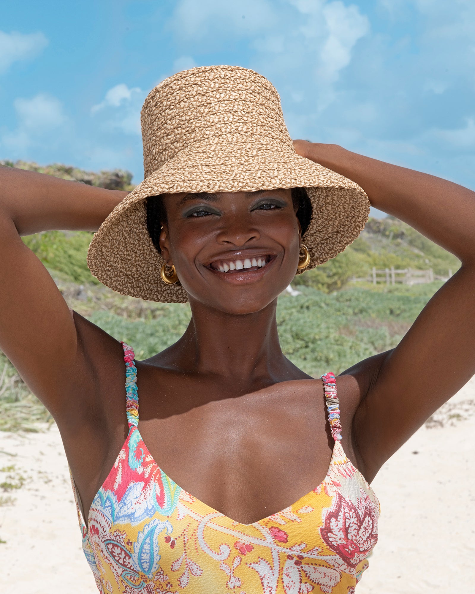 Valeria Bucket Hat | Straw Squishee | Eric Javits