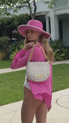 Chain Pouch Raffia White Mix Eric Javits