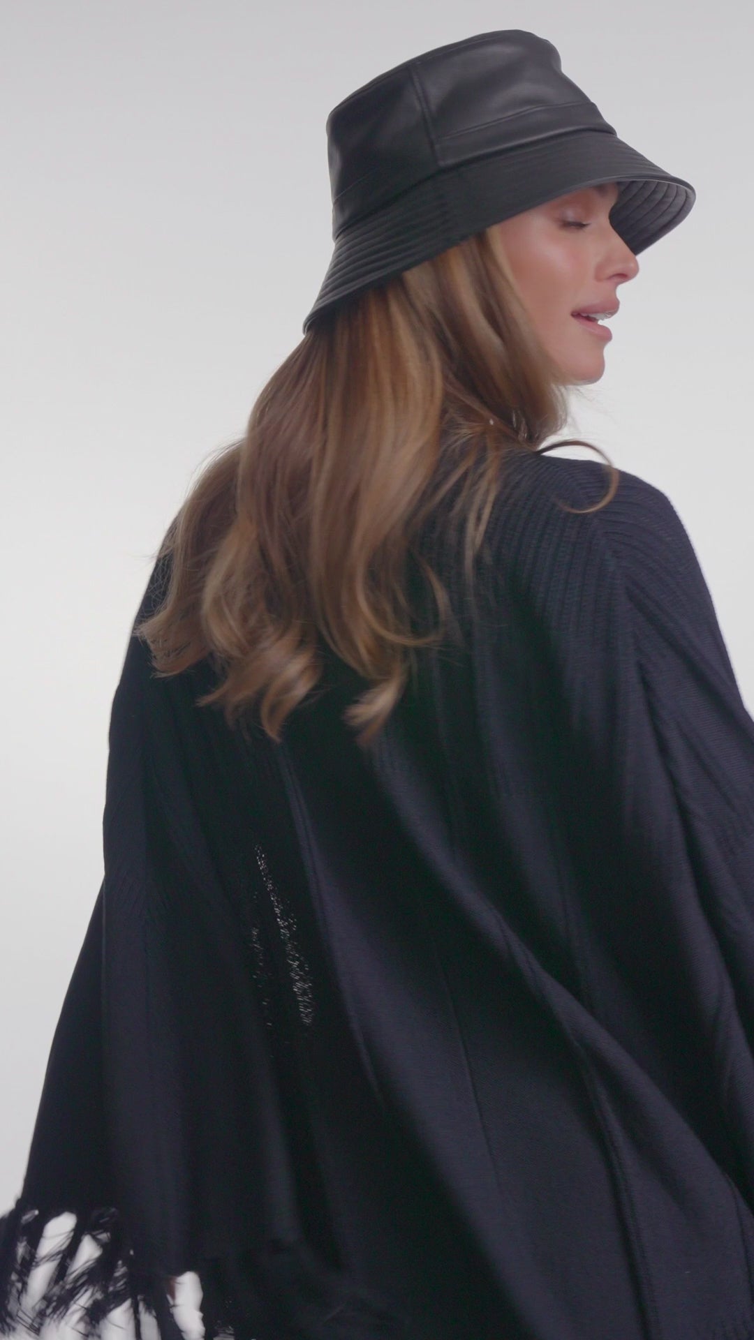 Leather Bucket Hat in Napa Leather for Women | Eric Javits