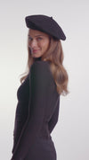 Tanya beret Black Eric Javits