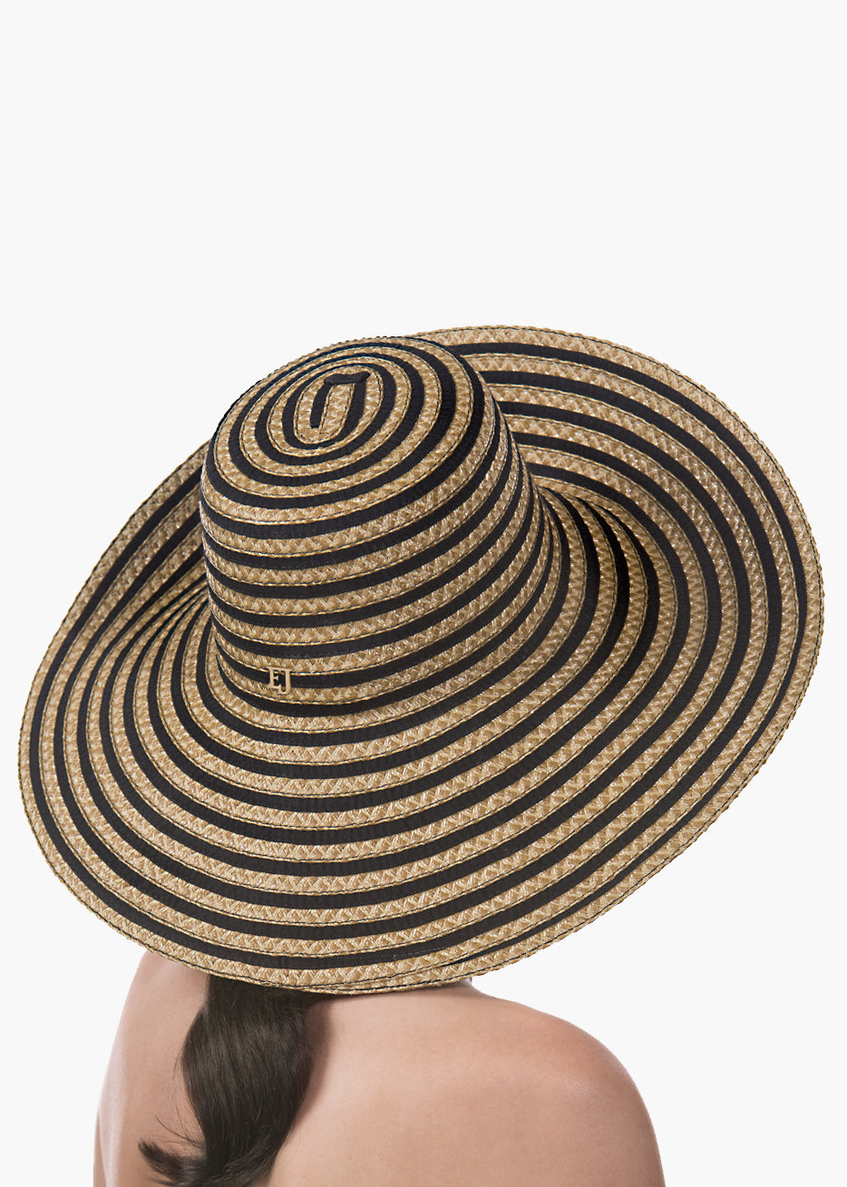 Margot Straw Hat Black Mix Eric Javits