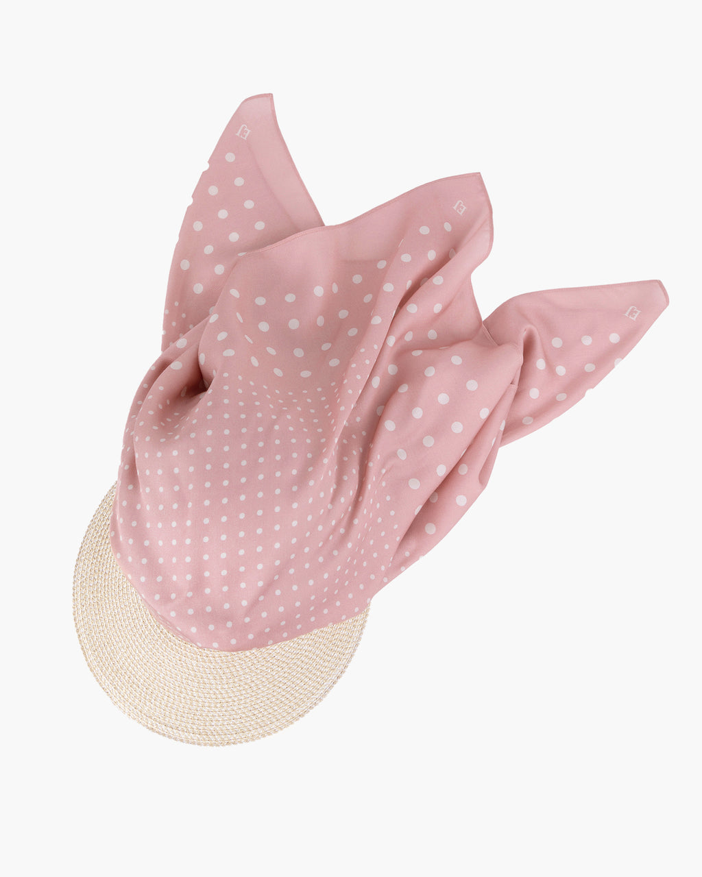 Dot Scarf Visor Cream/Pink Eric Javits