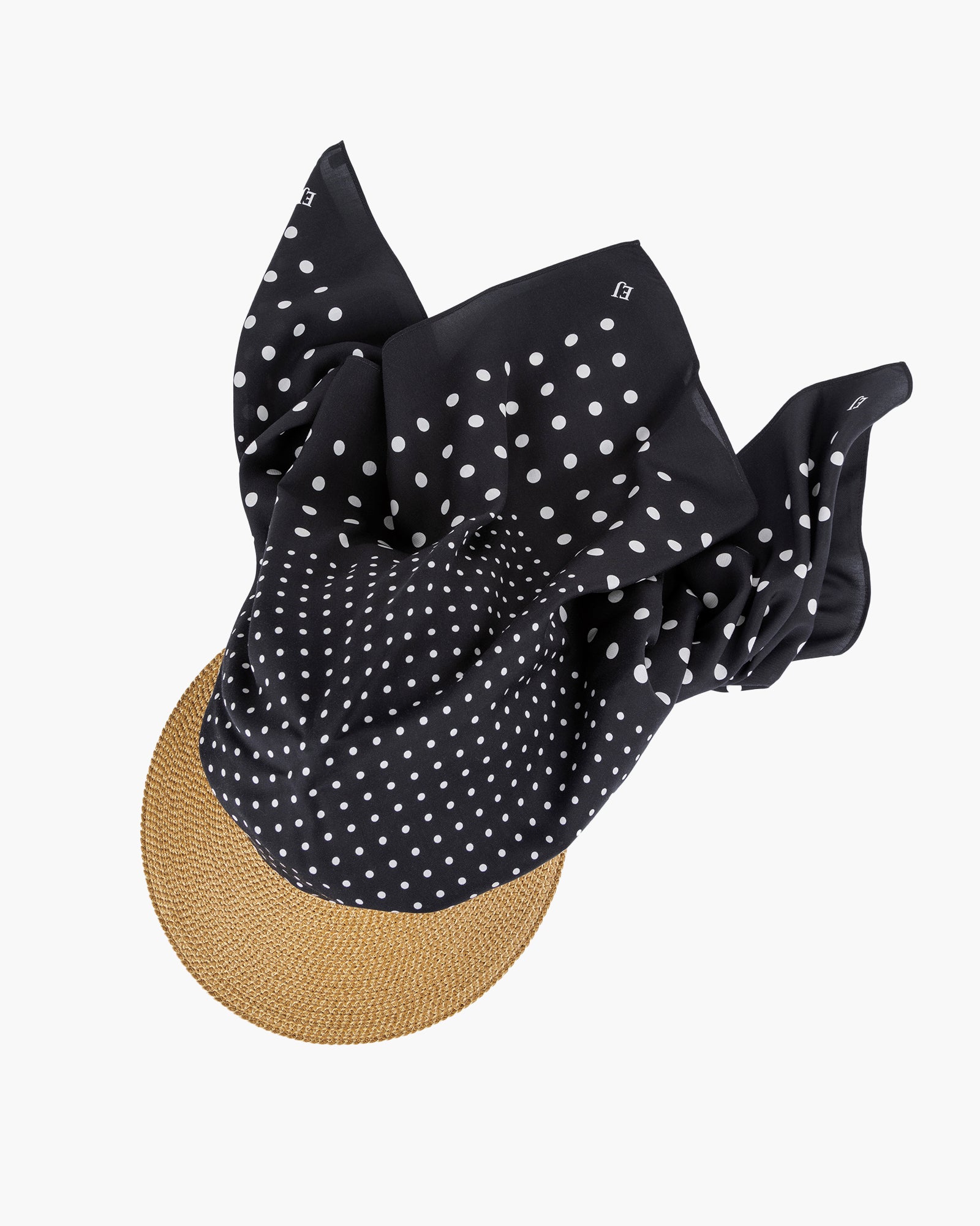 Dot Scarf Visor Natural/Black Eric Javits