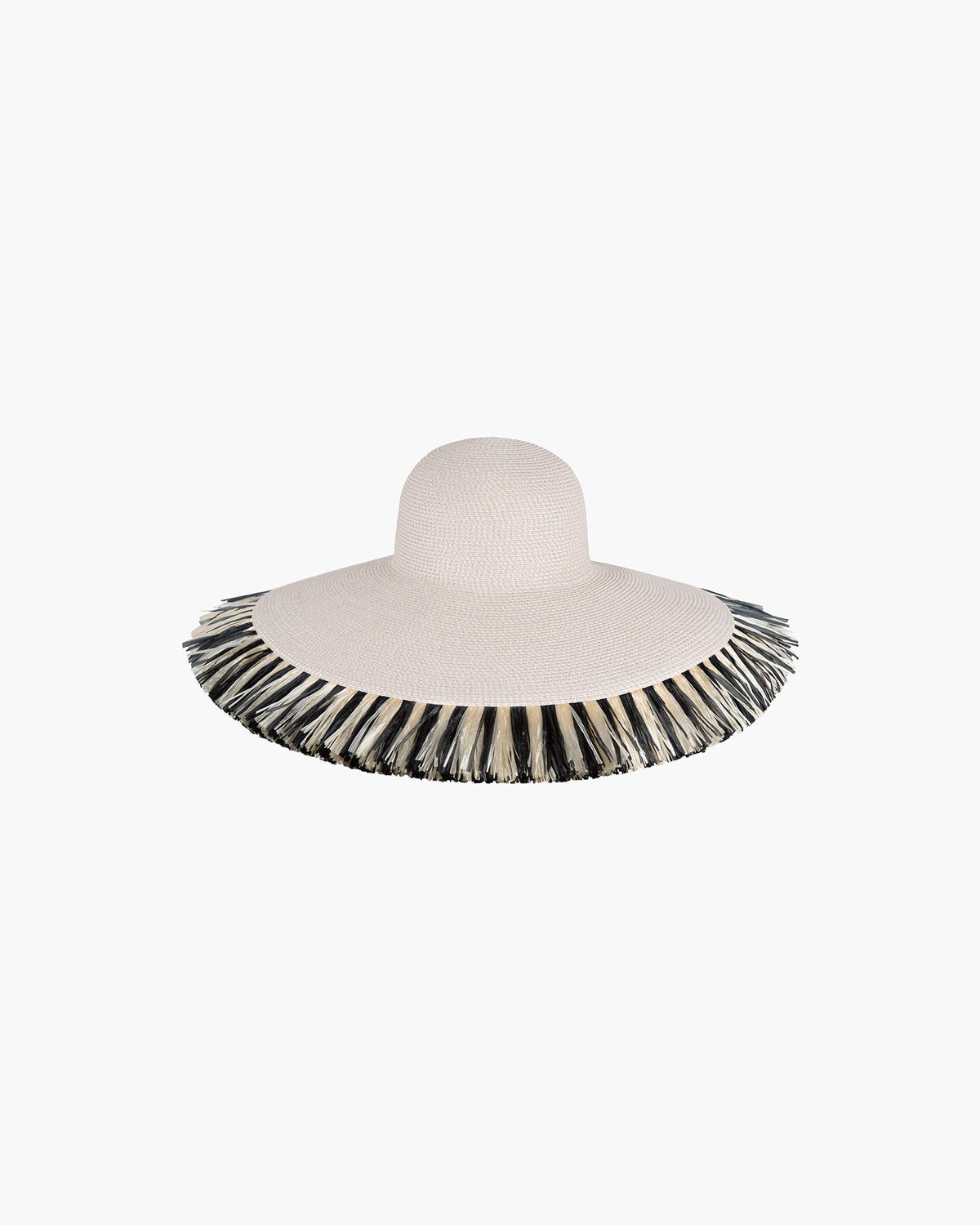 Floppy With Fringe Cream/Black Eric Javits
