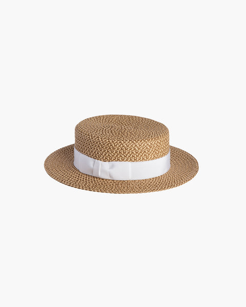NWT J. Crew Tan Short Brim Boater Hat with Black Ribbon Accent Giani Bernini | Accessories | Stylish Straw Hat With Black  main image 2